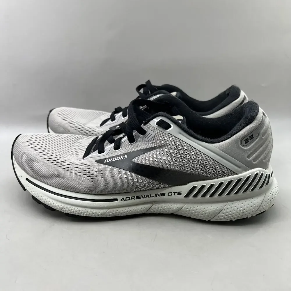 Brooks Adrenaline GTS 22 Running Shoes Men Size 8.5 D Gray Mesh Comfort Sneakers